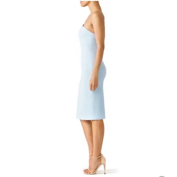 J Jill light blue strapless Harlow ultra stretchy midi pencil dress euc - Picture 3 of 7